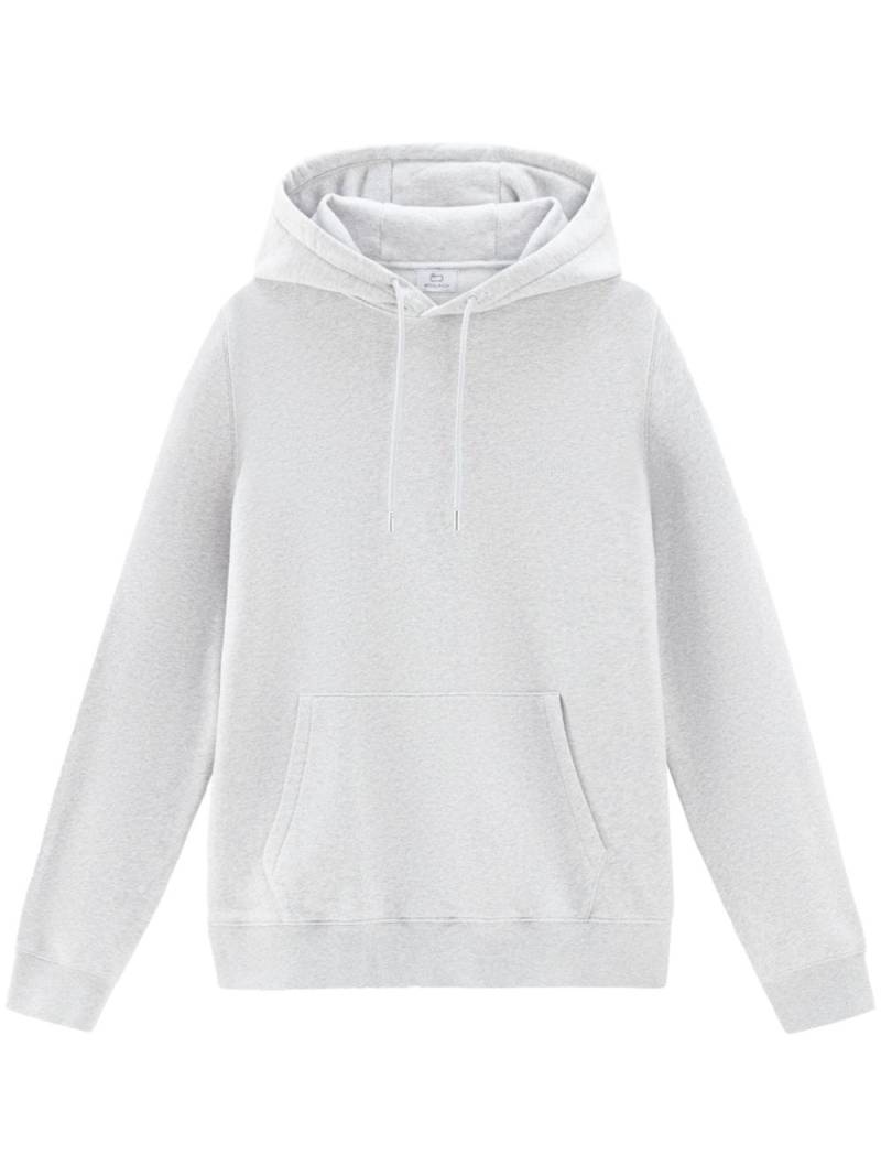 Woolrich logo-embroidered cotton hoodie - Grey von Woolrich