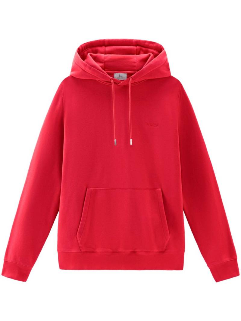 Woolrich logo-embroidered cotton hoodie von Woolrich