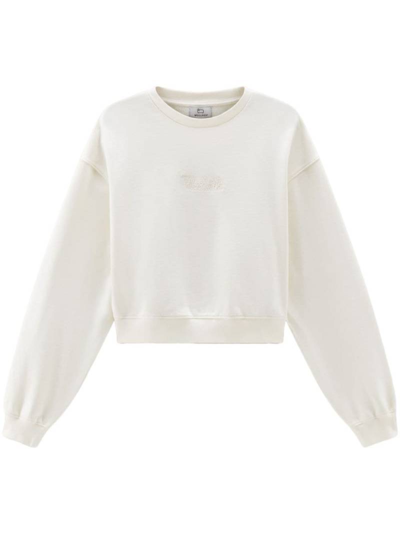 Woolrich logo-embroidered cotton sweatshirt - White von Woolrich