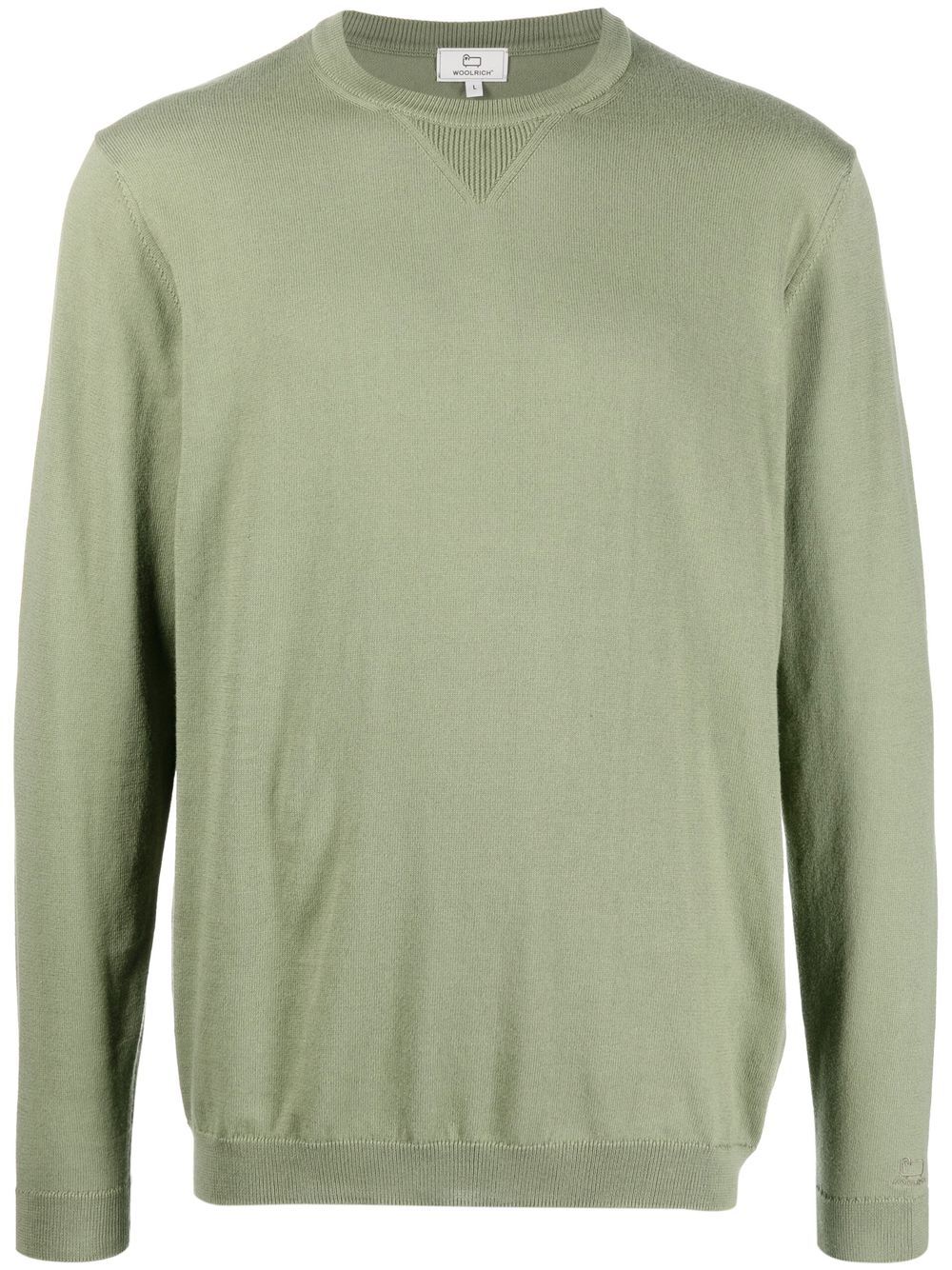 Woolrich logo-embroidered crew-neck jumper - Green von Woolrich