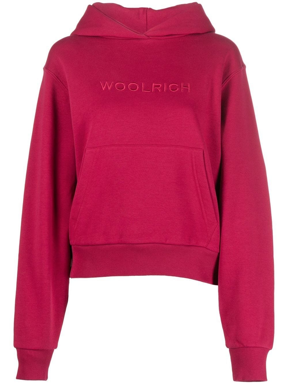 Woolrich logo-embroidered fleece hoodie - Pink von Woolrich