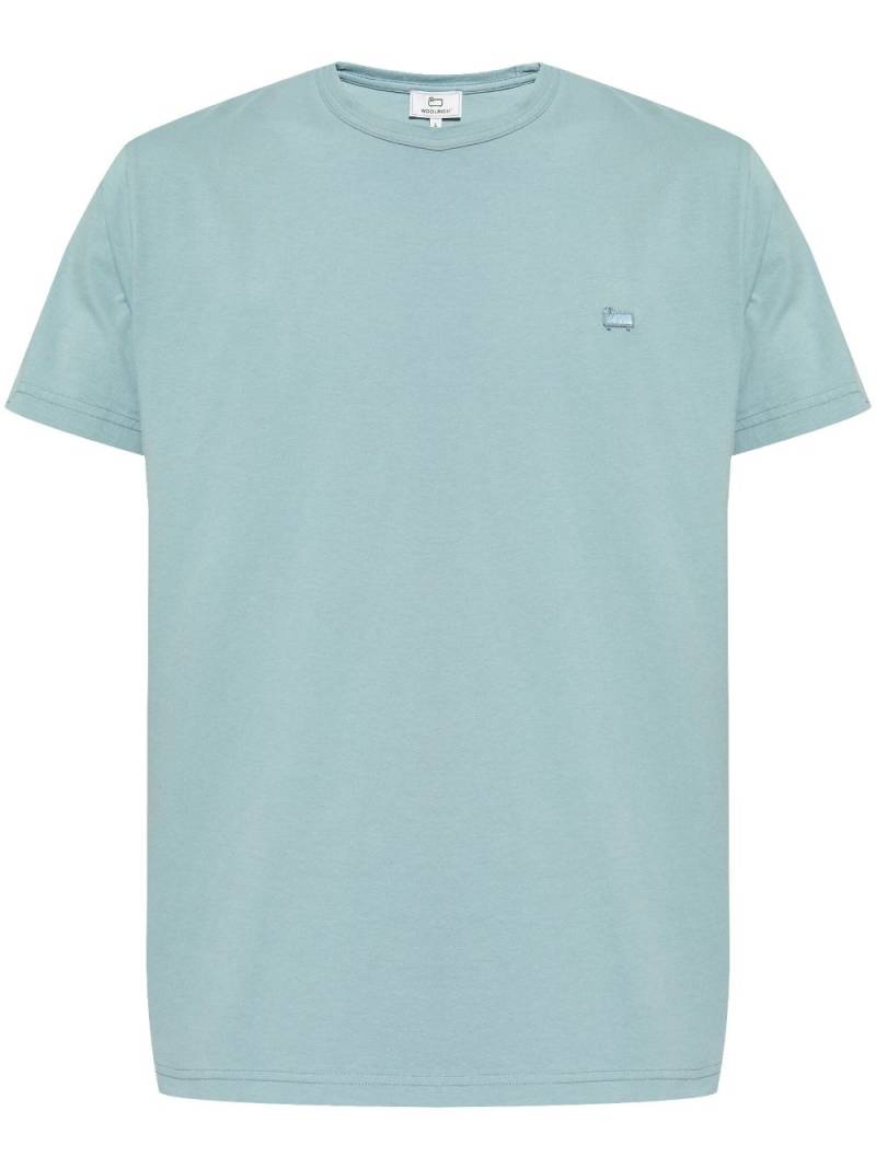 Woolrich logo-embroidered t-shirt - Blue von Woolrich