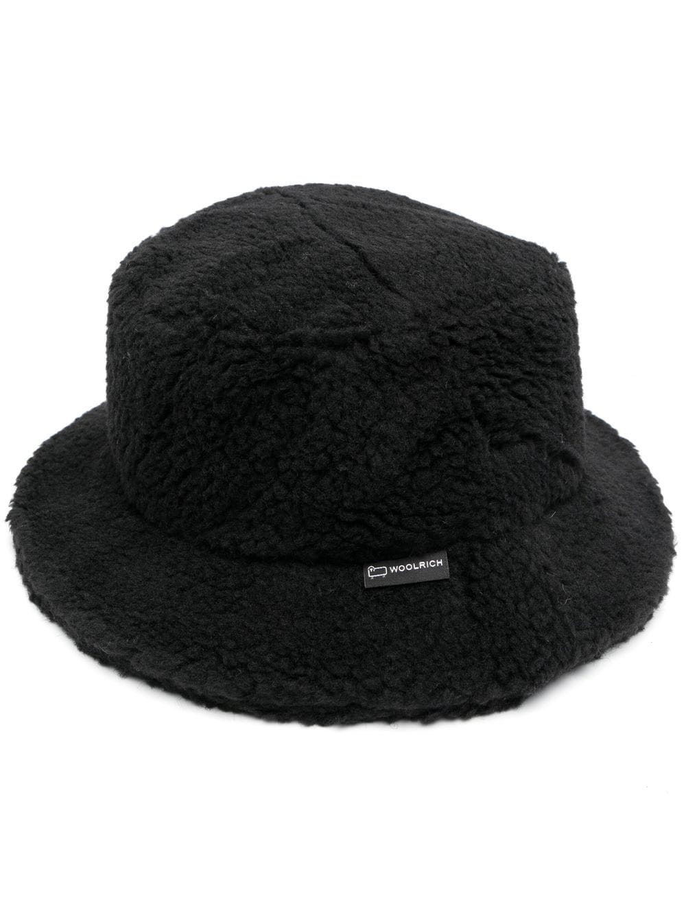 Woolrich logo-patch fleece bucket hat - Black von Woolrich