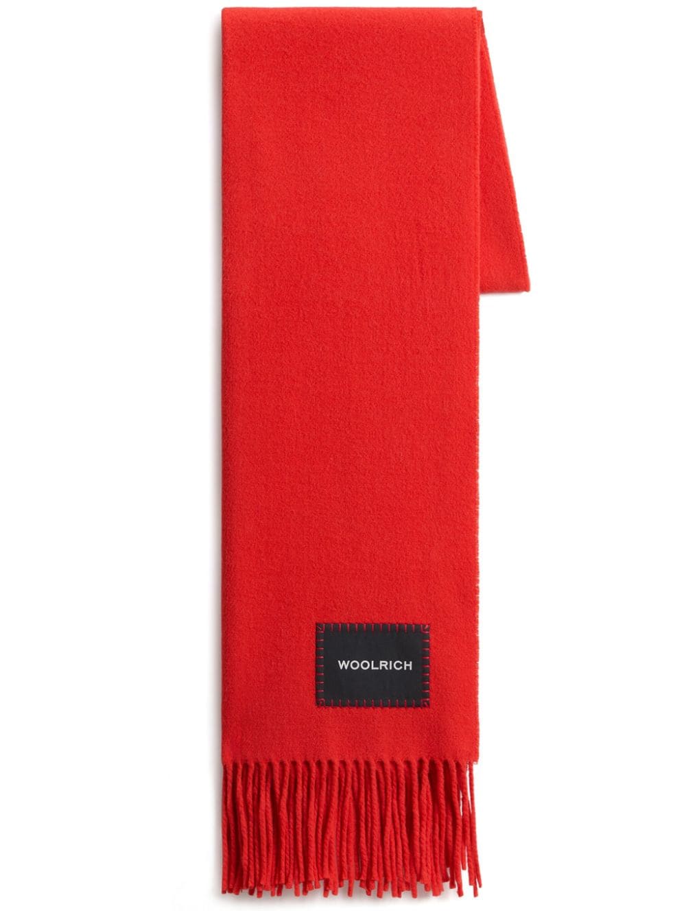 Woolrich logo-patch virgin wool scarf - Orange von Woolrich