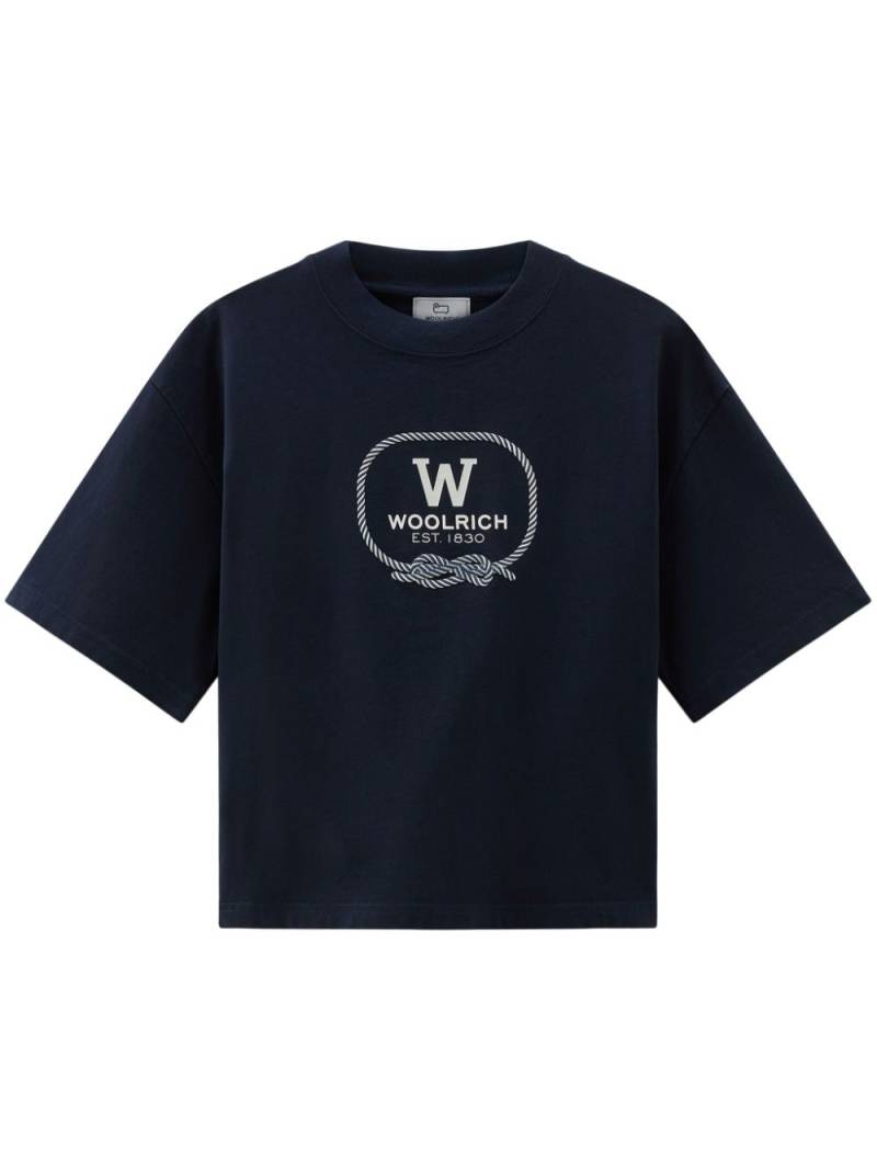 Woolrich logo-print cotton T-shirt - Blue von Woolrich