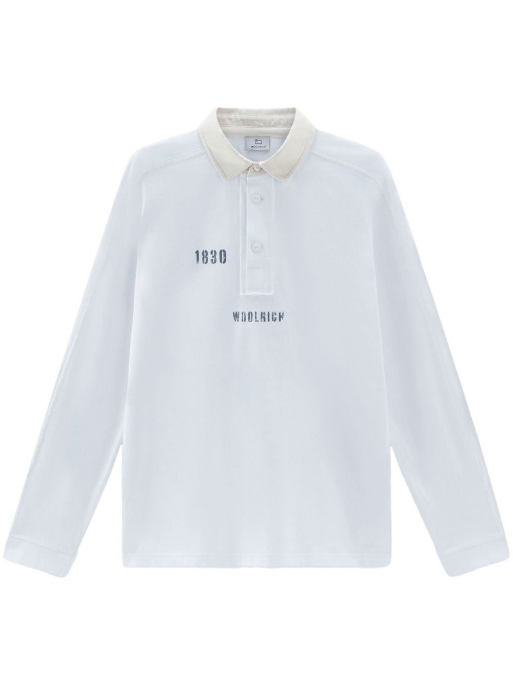 Woolrich logo-print cotton polo shirt - White von Woolrich