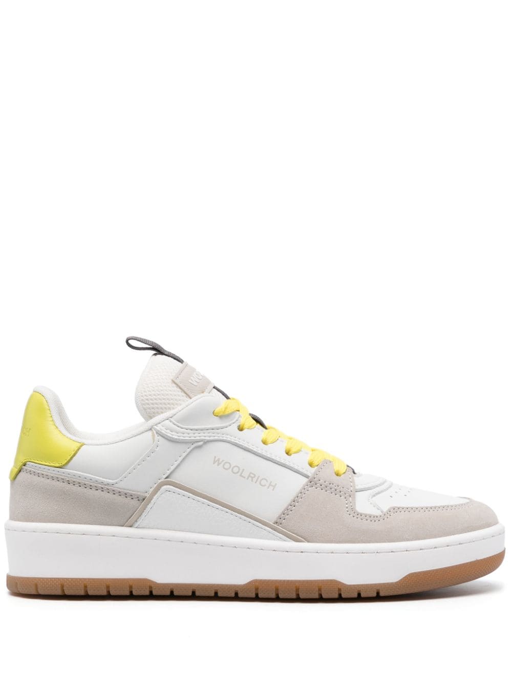 Woolrich logo-print panelled leather sneakers - White von Woolrich