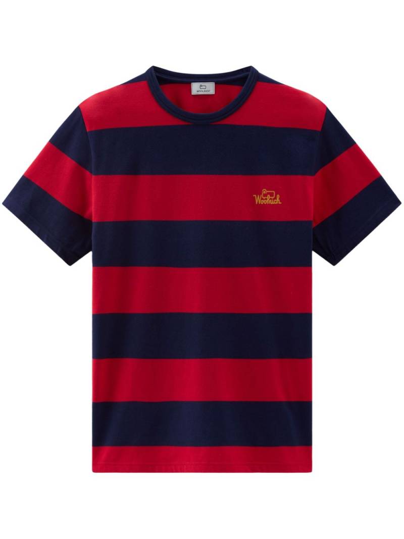 Woolrich logo-print striped T-shirt - Red von Woolrich