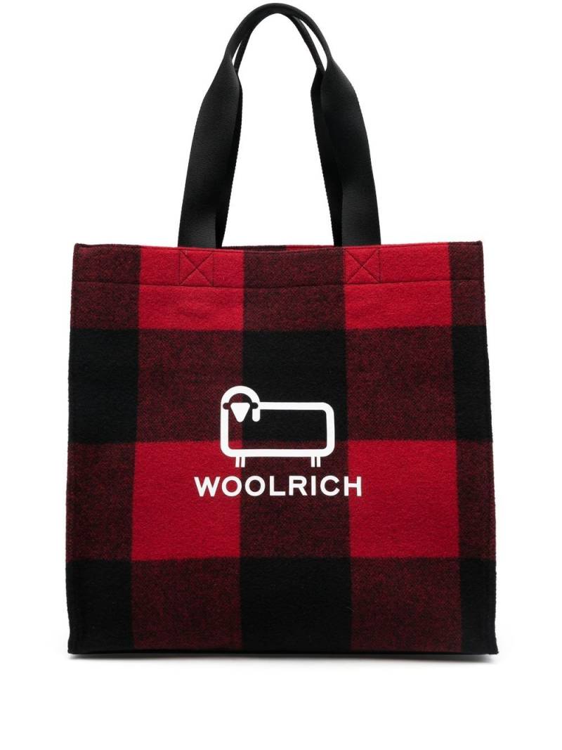 Woolrich logo-print tartan tote bag - Red von Woolrich