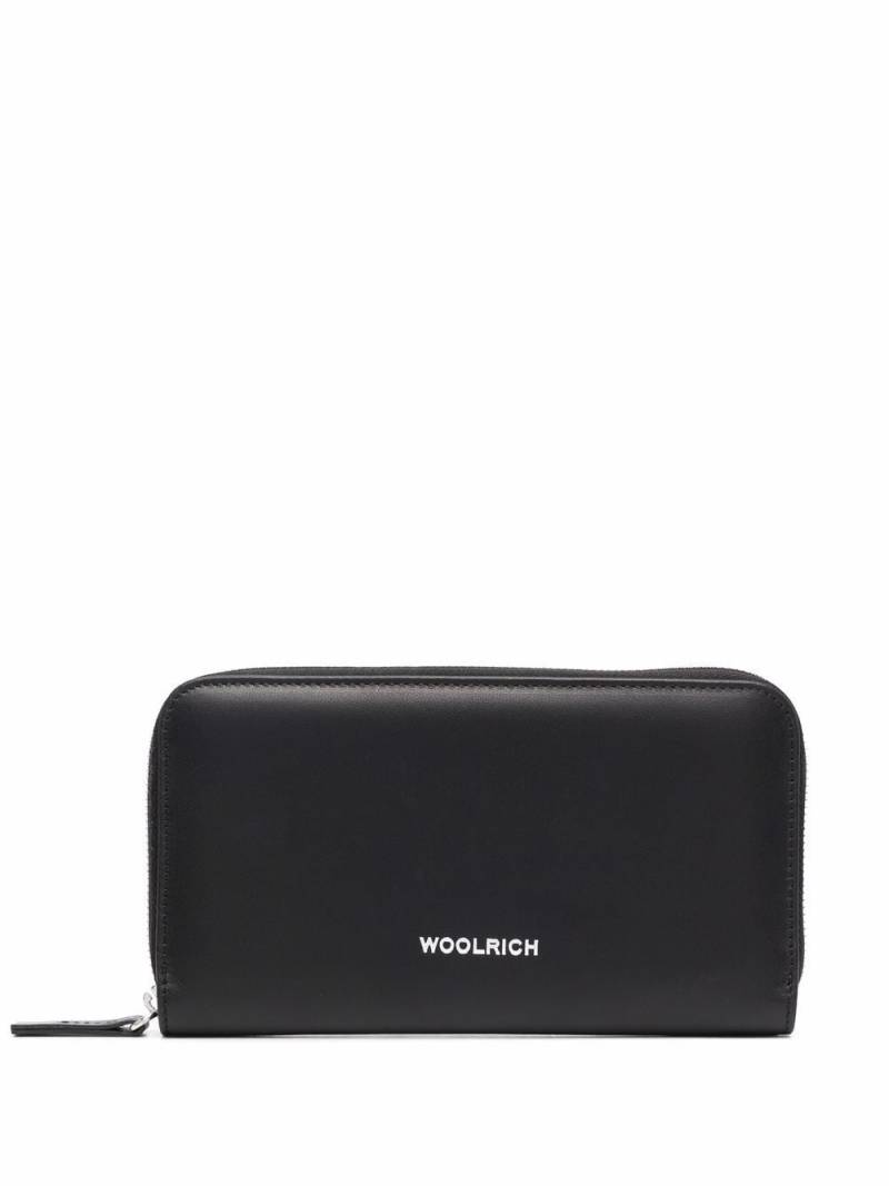 Woolrich logo-print zip-around wallet - Black von Woolrich