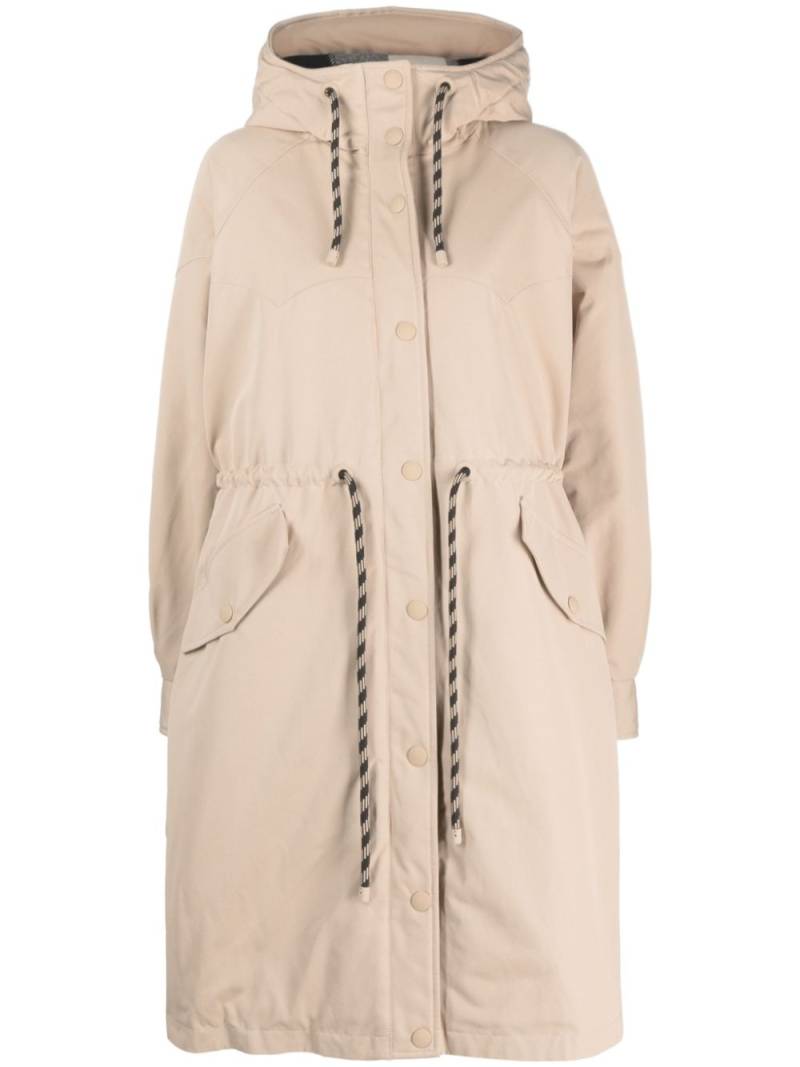 Woolrich long-line drawstring parka coat - Neutrals von Woolrich