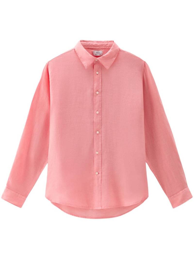 Woolrich long-sleeve linen shirt - Pink von Woolrich