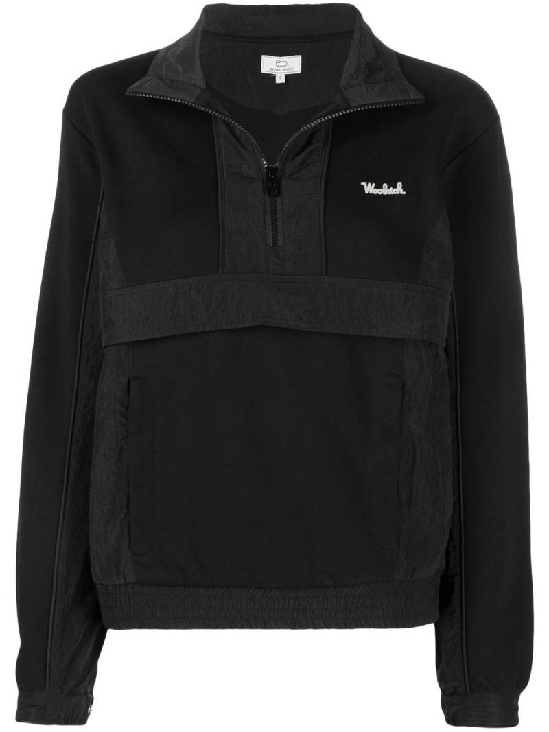 Woolrich panelled logo-patch sweatshirt - Black von Woolrich