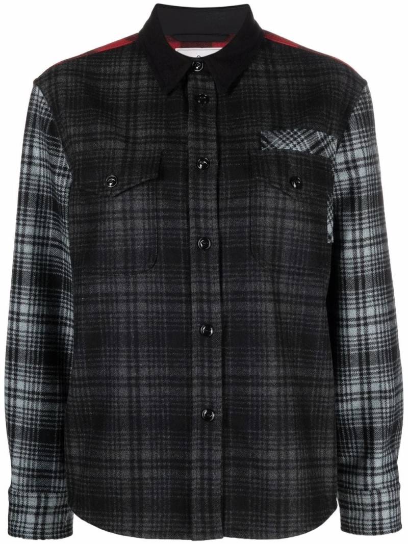 Woolrich plaid-print colour-block shirt - Grey von Woolrich