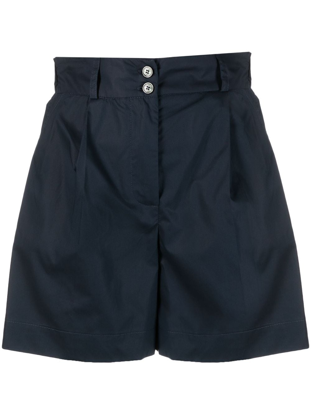 Woolrich pleat-detail high-waisted shorts - Blue von Woolrich