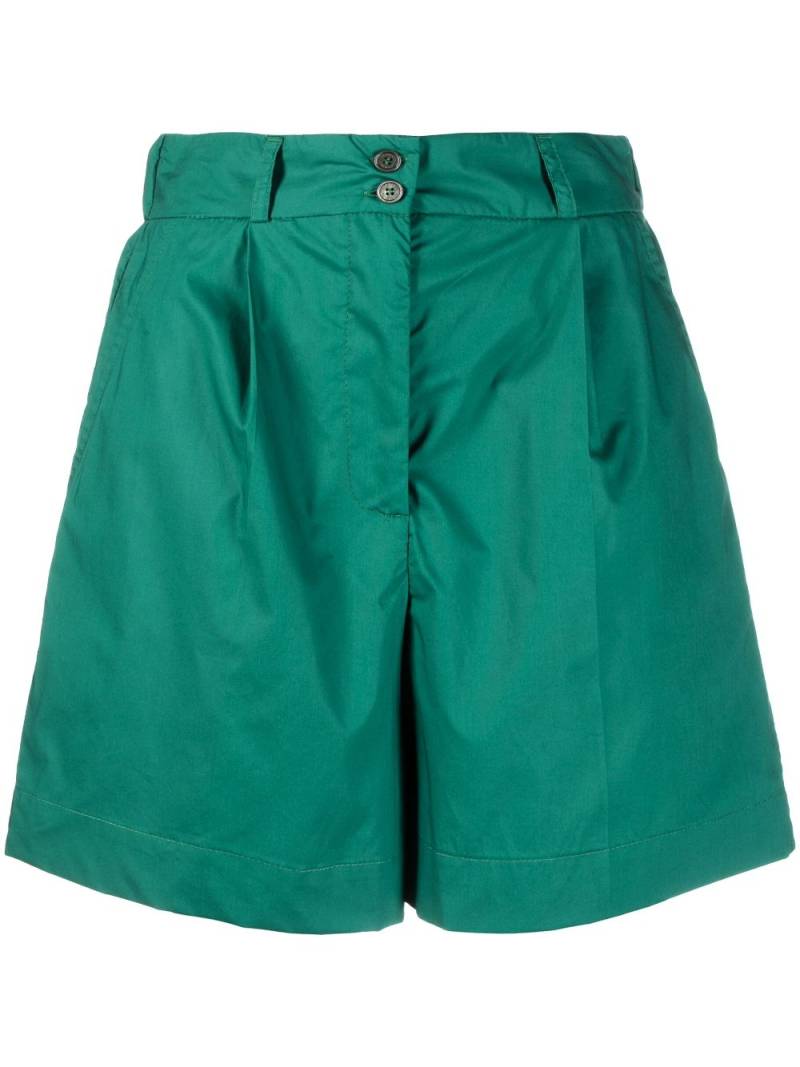 Woolrich pleat-detail high-waisted shorts - Green von Woolrich