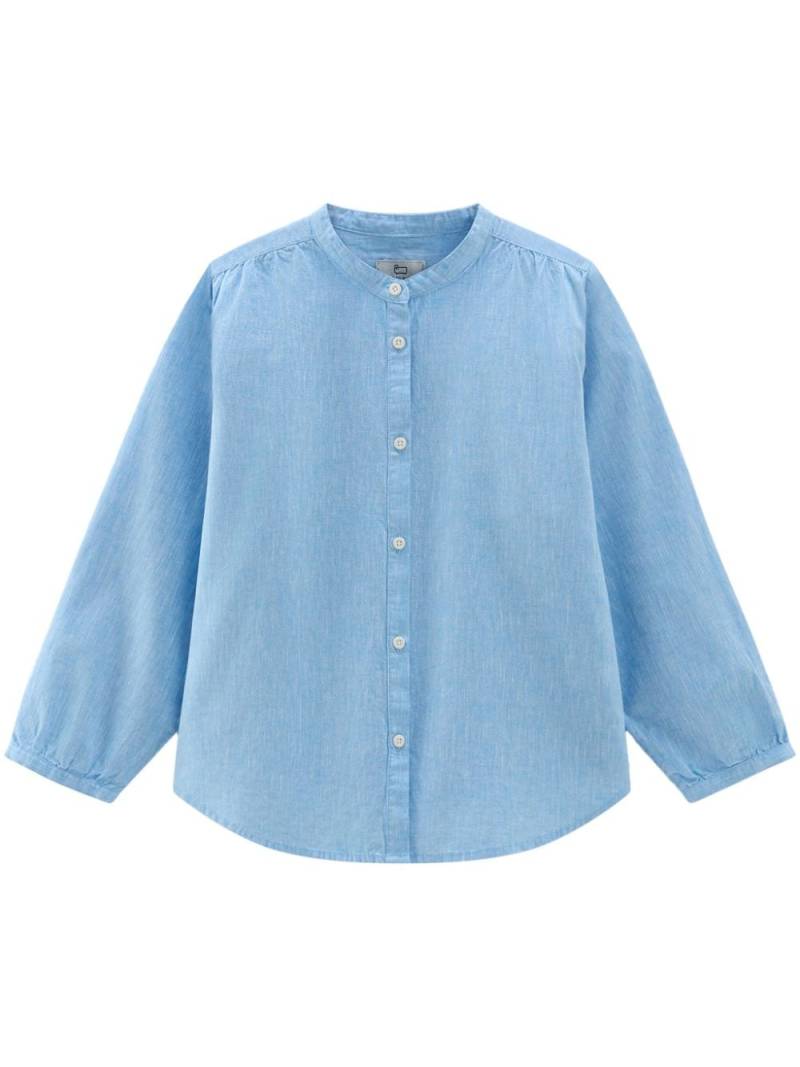 Woolrich pleat-detailing buttoned shirt - Blue von Woolrich