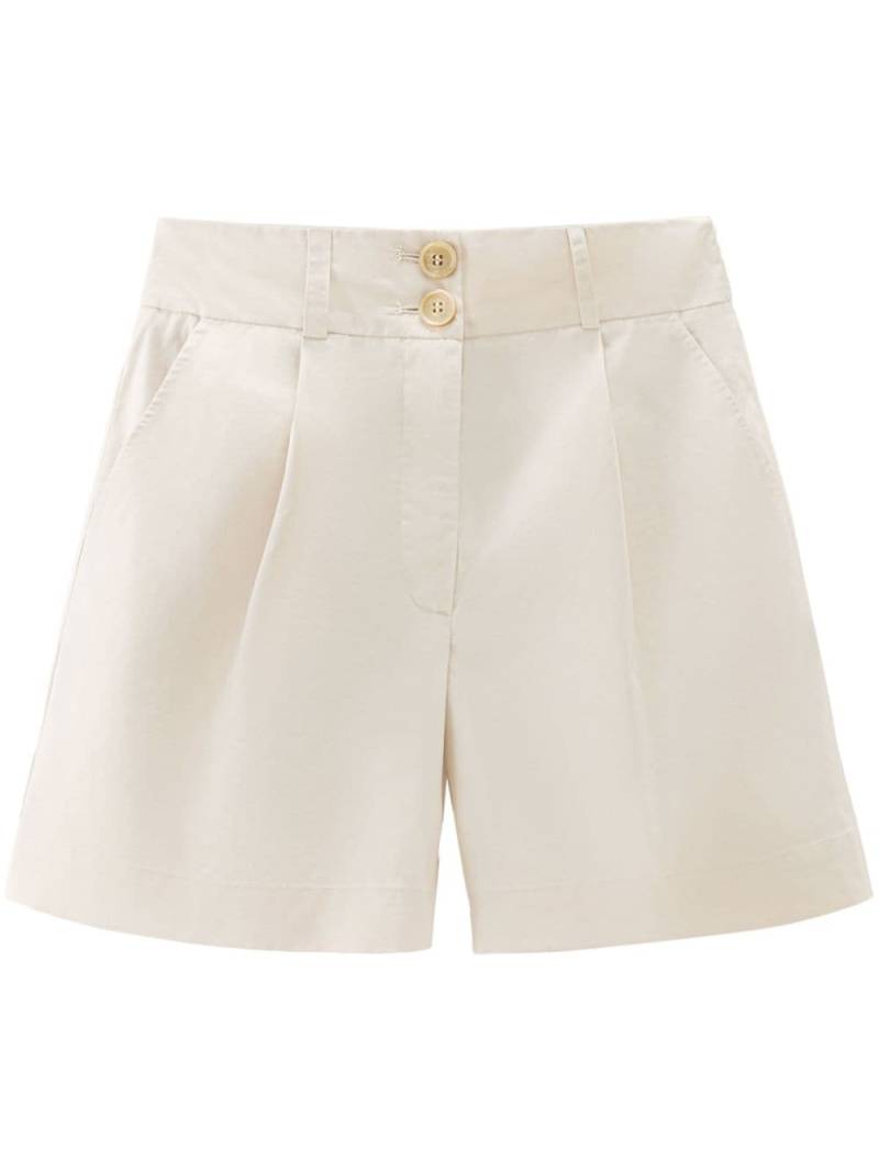 Woolrich pleated high-waisted shorts - Neutrals von Woolrich