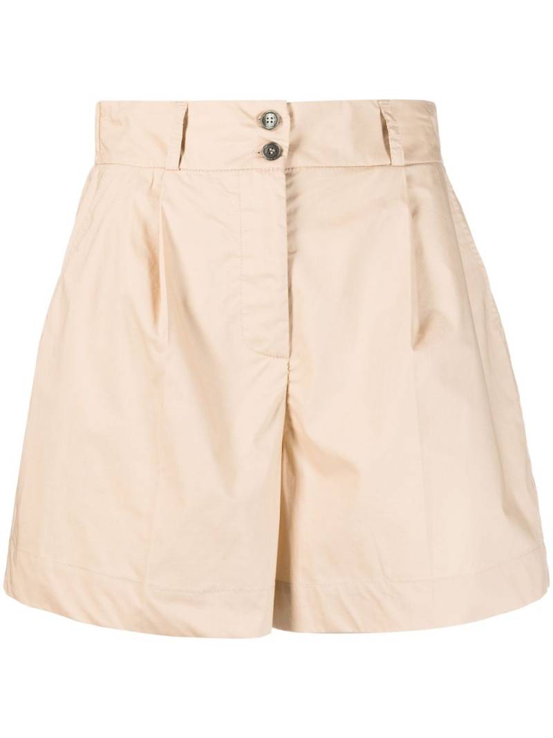 Woolrich pleated high-waisted shorts - Neutrals von Woolrich