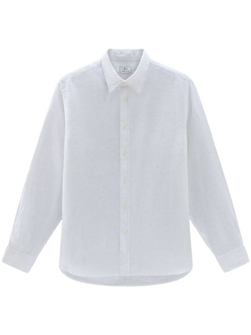 Woolrich point-collar linen shirt - White von Woolrich