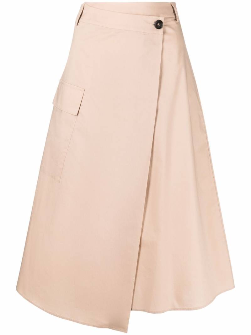 Woolrich poplin A-line midi skirt - Neutrals von Woolrich