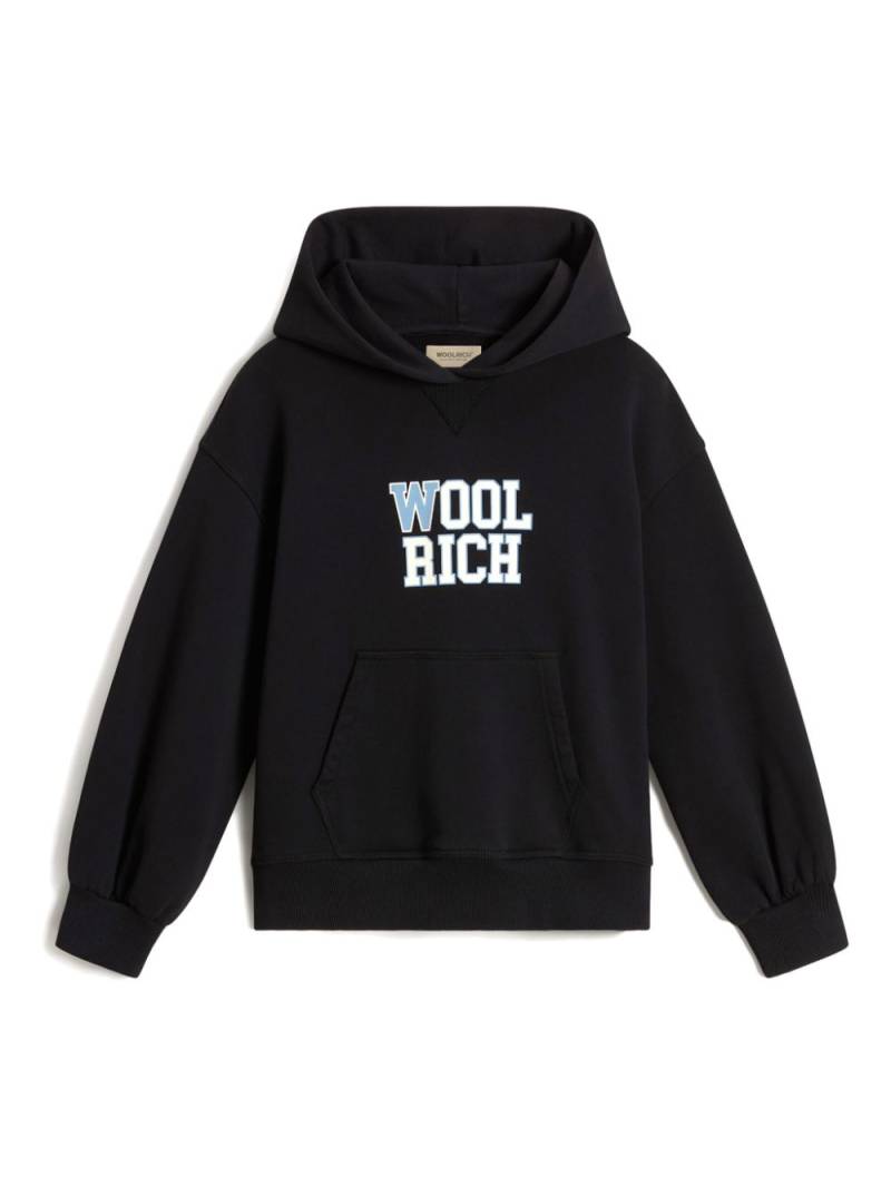 Woolrich puff-sleeve cotton hoodie - Black von Woolrich