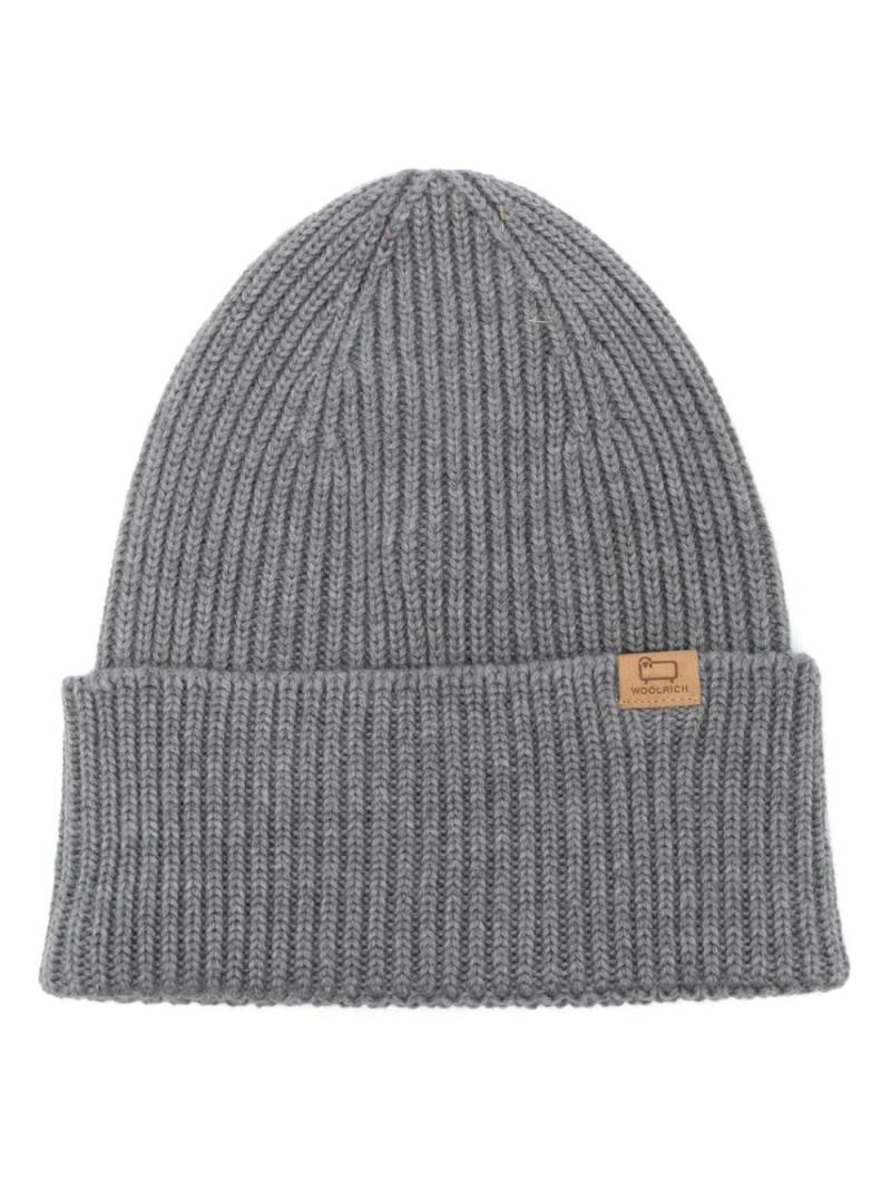 Woolrich ribbed-knit wool beanie - Grey von Woolrich