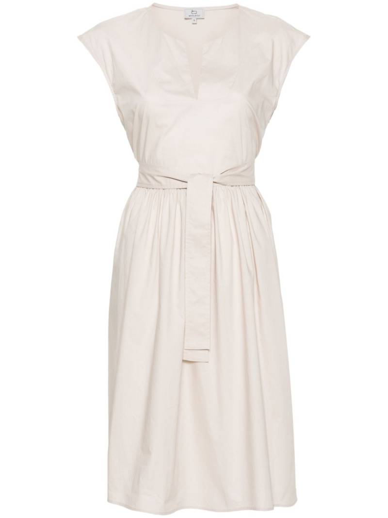 Woolrich ruched poplin cotton dress - Neutrals von Woolrich