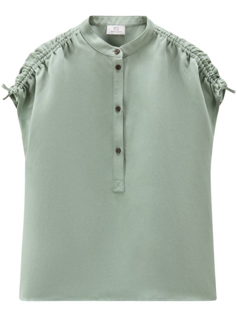 Woolrich ruched sleeveless shirt - Green von Woolrich