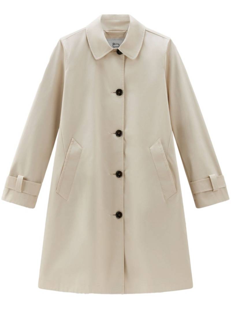 Woolrich single-breasted cotton coat - Neutrals von Woolrich