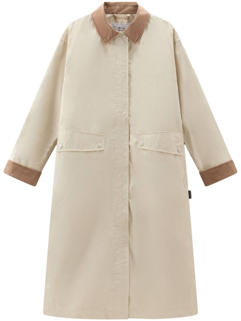 Woolrich single-breasted two-tone coat - Neutrals von Woolrich