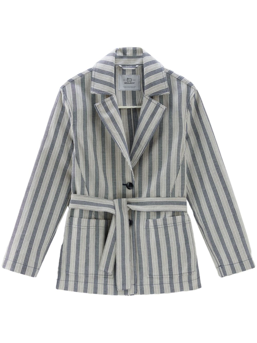 Woolrich striped belted shirt - Blue von Woolrich