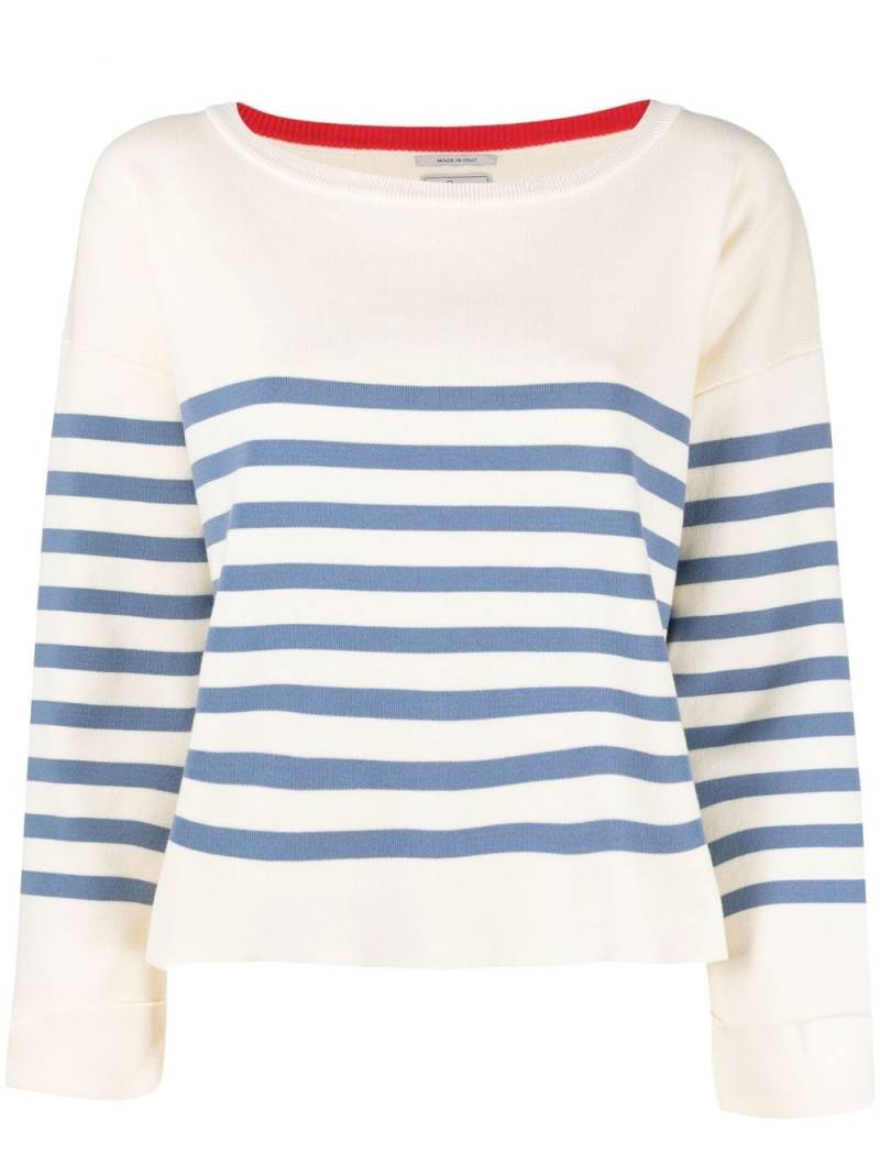 Woolrich striped crew neck jumper - White von Woolrich