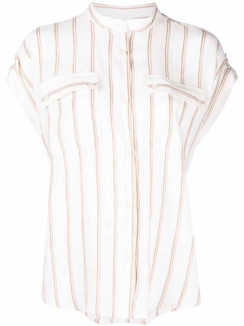 Woolrich striped short-sleeved shirt - Neutrals von Woolrich