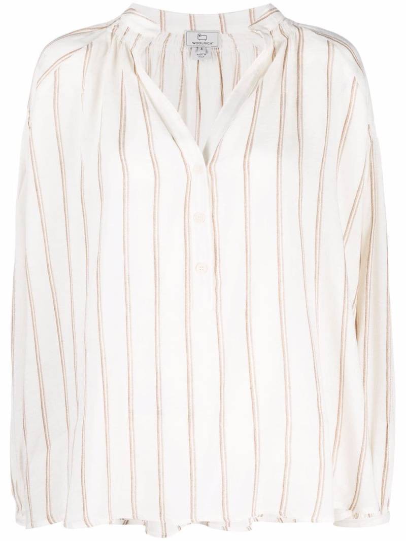 Woolrich striped tunic top - White von Woolrich