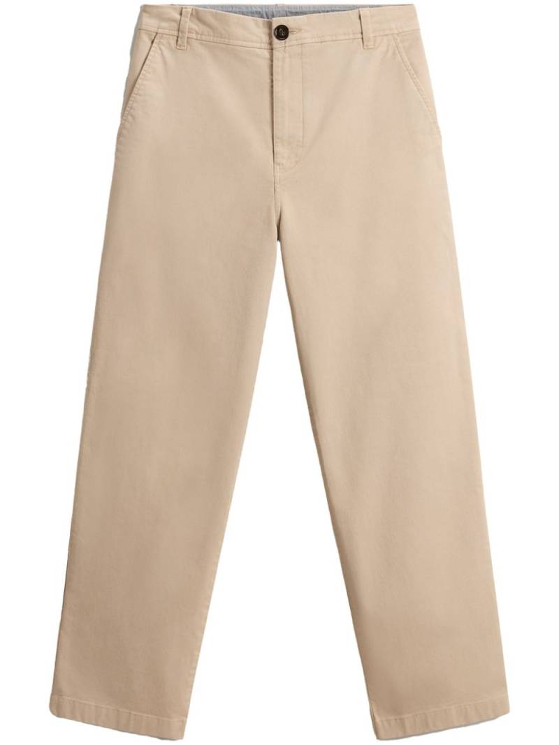 Woolrich twill straight-leg trousers - Neutrals von Woolrich