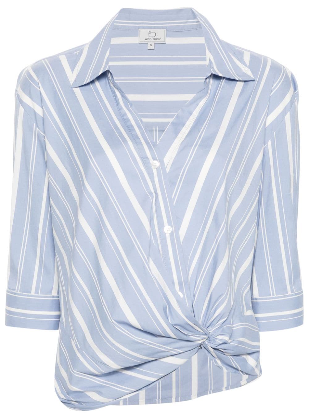 Woolrich twist-detail striped shirt - Blue von Woolrich