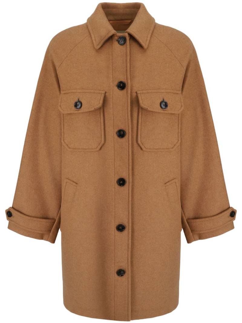 Woolrich wool-blend button-down coat - Neutrals von Woolrich