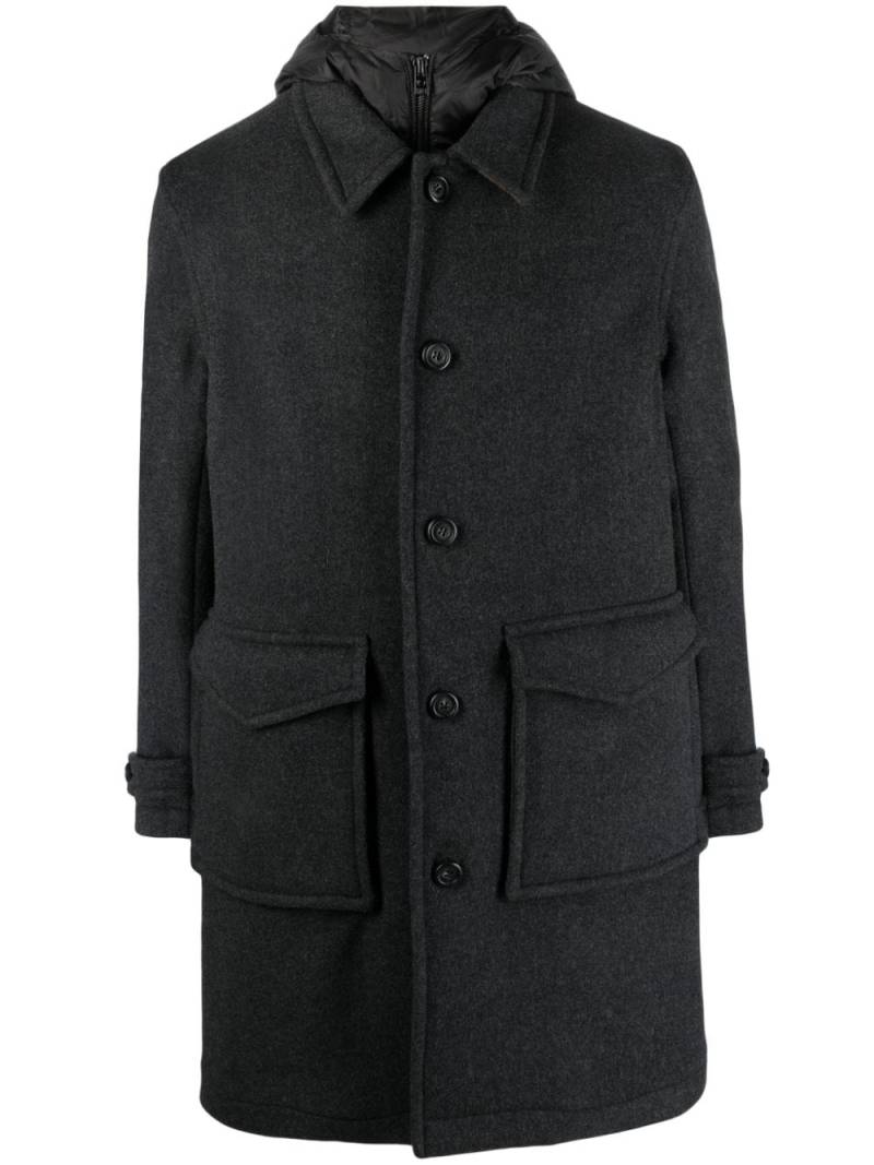 Woolrich wool-blend button-up coat - Grey von Woolrich