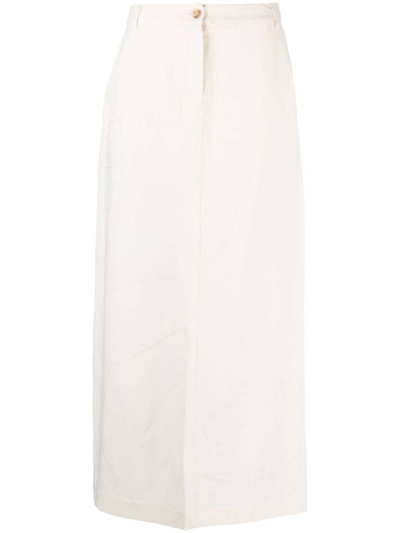 Woolrich x Daniëlle Cathari decorative-stitching straight skirt - Neutrals von Woolrich