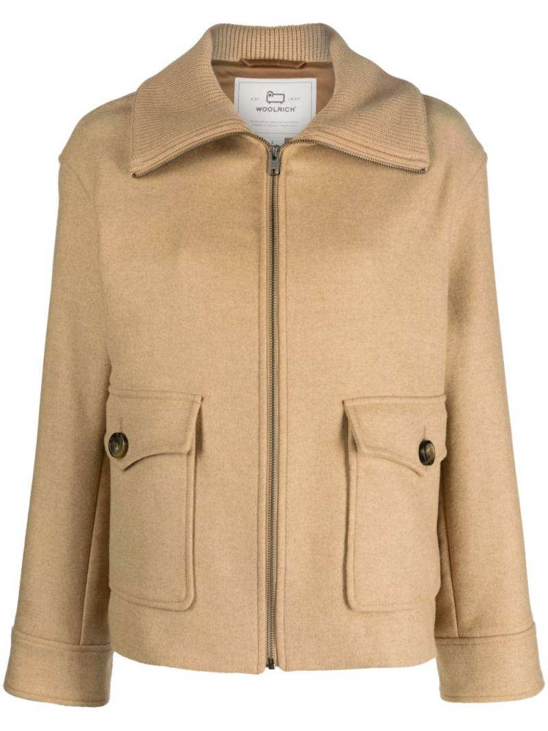 Woolrich zip-up ribbed-collar jacket - Neutrals von Woolrich