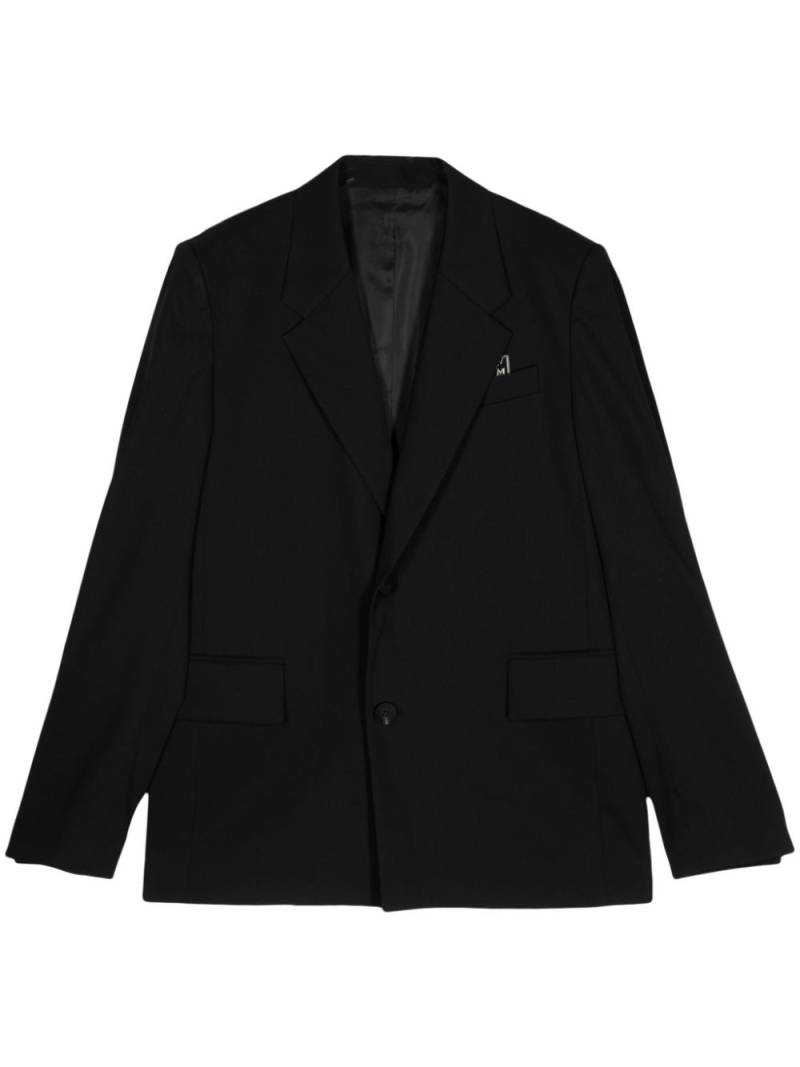 Wooyoungmi appliqué-logo wool-twill blazer - Black von Wooyoungmi