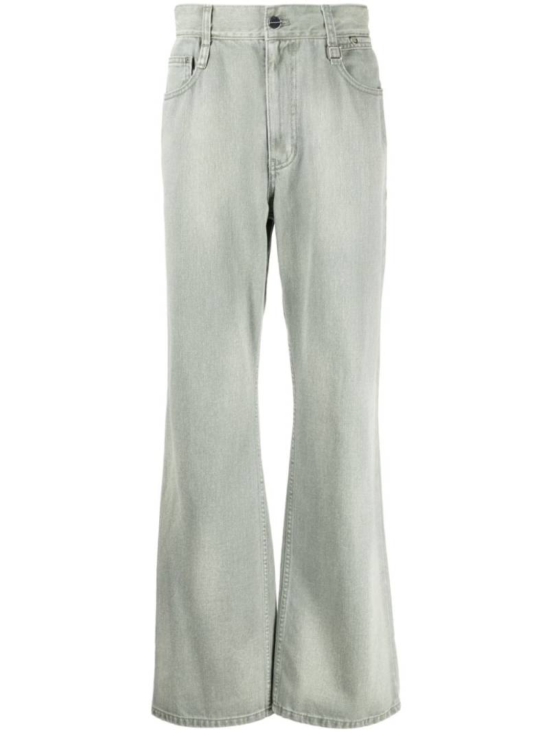 Wooyoungmi logo-patch wide-leg jeans - Green von Wooyoungmi