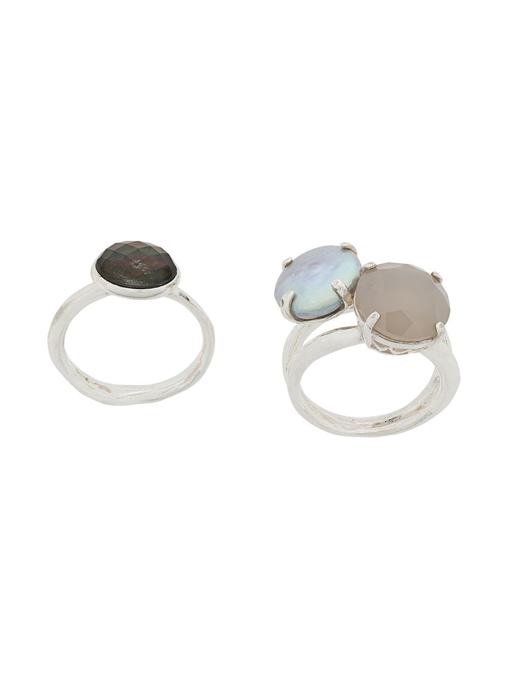 Wouters & Hendrix My Favourites pearls and agate stones ring - Silver von Wouters & Hendrix