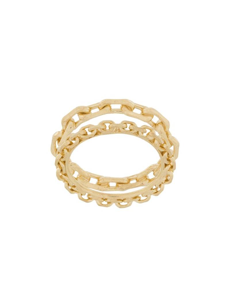 Wouters & Hendrix chain-embellished stacked ring - Gold von Wouters & Hendrix