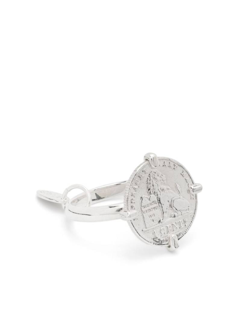 Wouters & Hendrix coin-appliqué ring - Silver von Wouters & Hendrix