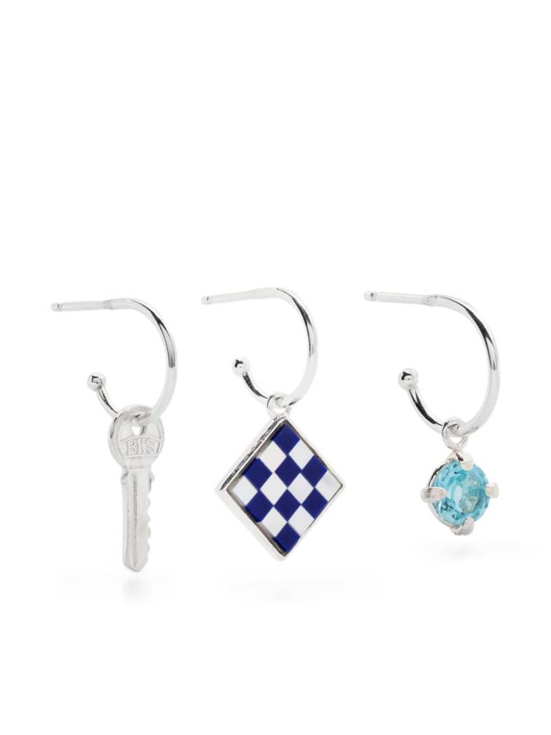 Wouters & Hendrix mosaic and topaz hoop earrings - Silver von Wouters & Hendrix