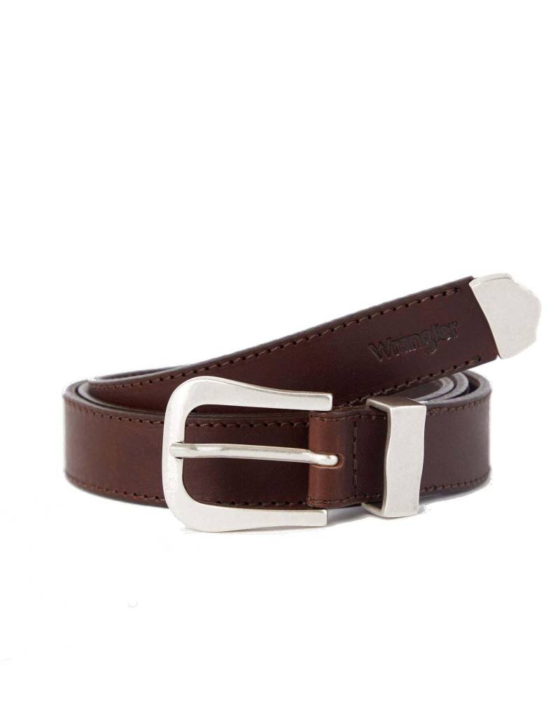 Wrangler - Gürtel Leather Belt, für Damen, Braun, Größe 80 von Wrangler