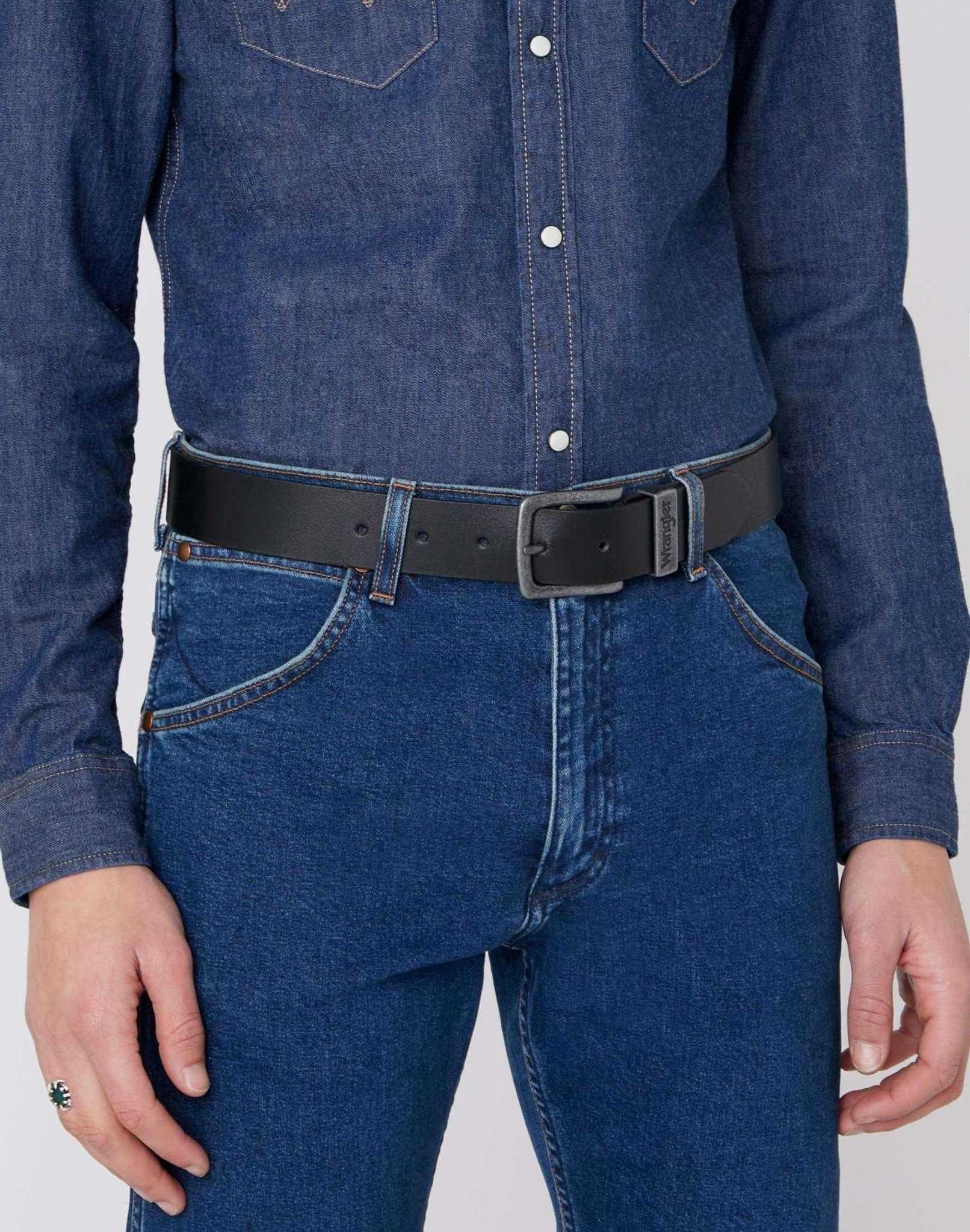 Gürtel Metal Loop Herren Schwarz 105 von Wrangler