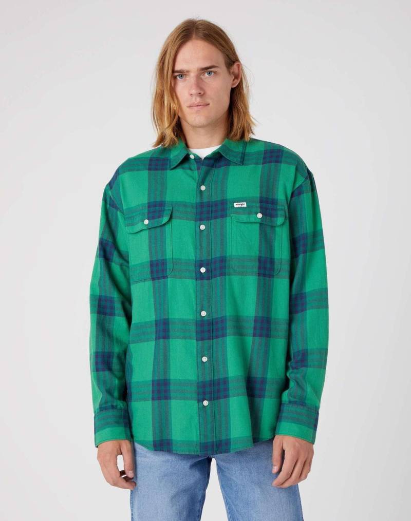 Wrangler - Hemd Patch Pocket Shirt, für Herren, Grün, Größe L von Wrangler